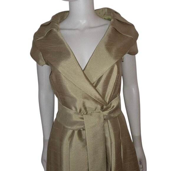 Jessica Howard Elegant Pleated Party Evening Tie Waist Dress - Picture 8 of 12